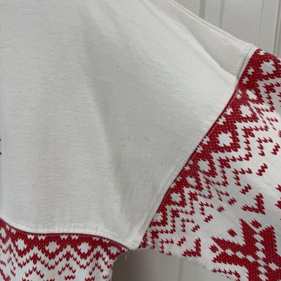 Spirit Jersey Vintage “Let It Snow” Red Snow Flakes Moose Fair Isle Shirt Size S - Picture 6 of 11